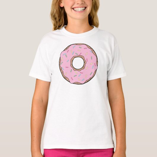 Rosa Donut, Doughnut, Zuckerguss, Eisen, Sprinklen T-Shirt (Vorderseite)