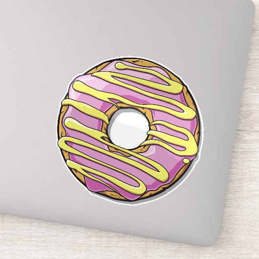 Rosa Donut, Doughnut, Zuckerguss, Icing, Glaze Aufkleber (Detail)