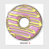 Rosa Donut, Doughnut, Zuckerguss, Icing, Glaze Aufkleber (Blatt)