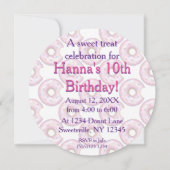 Rosa Donut Geburtstagsparty Einladung (Rückseite)