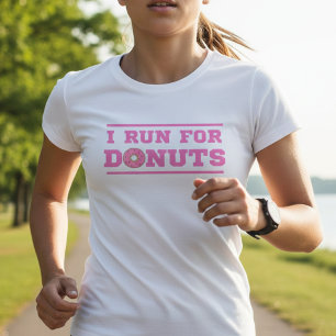 Rosa Donut, ich laufe für Donuts Fitnessläufer l T-Shirt