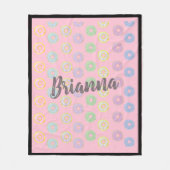 Rosa Donut Individuelle Name Mittlere Fleece Blank (Vorderseite)