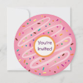Rosa Donut mit Sprinklen Geburtstag Einladung (Vorderseite)