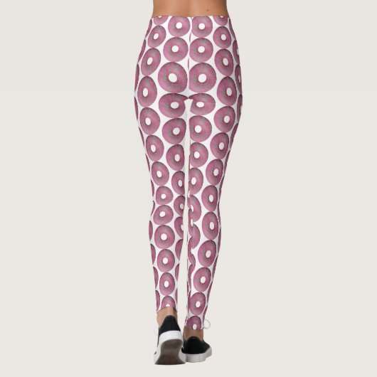 Rosa Donut mit Sprinklen Leggings (Rückseite)