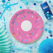 Rosa Donut mit Sprinklen Pappteller (Party)