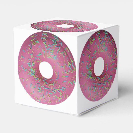 Rosa Donut mit Sprinklerkiste Geschenkschachtel (Rückseite)