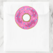 Rosa Donut mit Sprinklerklemmen Runder Aufkleber (Tasche)