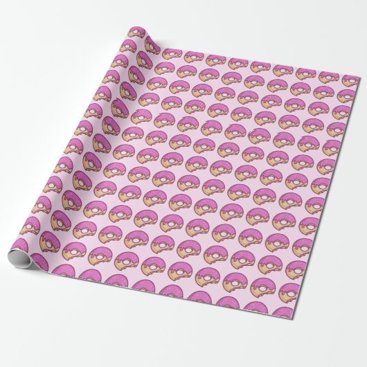 Rosa Donut-Papier für Wrapping Geschenkpapier (Ungerollt)