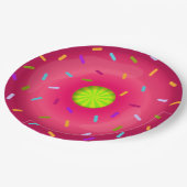 Rosa Donut Pappteller (Schrägansicht)