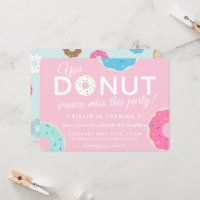 Rosa Donut-Party Einladung | Donut Birthday Party