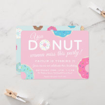 Rosa Donut-Party Einladung | Donut Birthday Party
