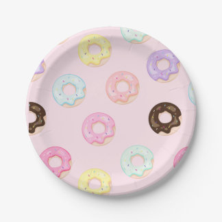 Rosa Donut-Party Pappteller