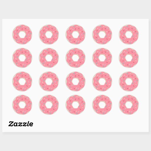 Rosa Donut Sticker (Blatt)