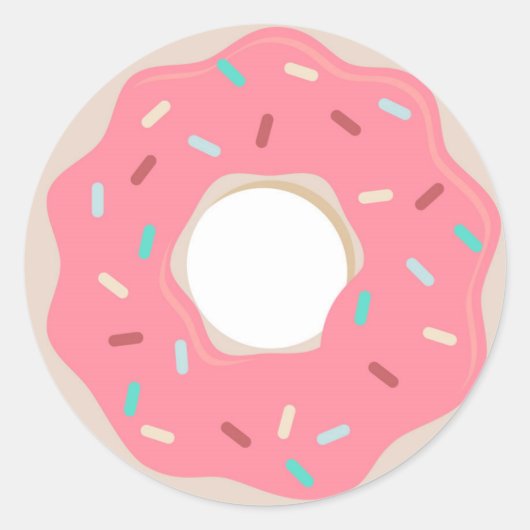 Rosa Donut Sticker (Vorderseite)
