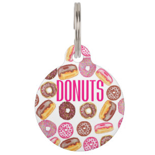 Rosa Donut Typografie und Niedliche Donuts Haustiermarke