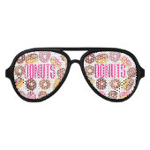 Rosa Donut Typografie und Niedliche Wasserfarbe Do Partybrille (Vorderseite)