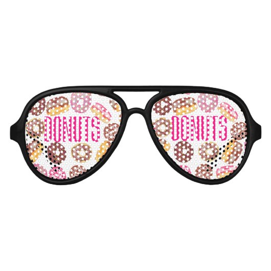 Rosa Donut Typografie und Niedliche Wasserfarbe Do Partybrille (Vorderseite)