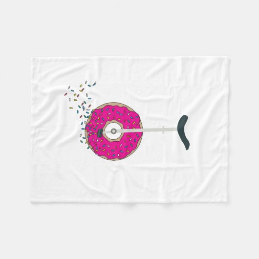 Rosa Donut Wheel Einrad mit farbenfrohen Sprinklen Fleecedecke (Vorderseite (Horizontal))
