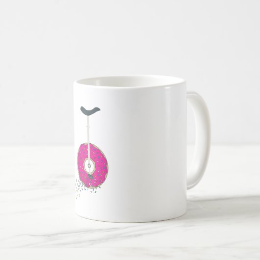 Rosa Donut Wheel Einrad mit farbenfrohen Sprinklen Kaffeetasse (VorderseiteRechts)
