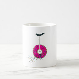 Rosa Donut Wheel Einrad mit farbenfrohen Sprinklen Kaffeetasse