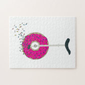 Rosa Donut Wheel Einrad mit farbenfrohen Sprinklen Puzzle (Horizontal)