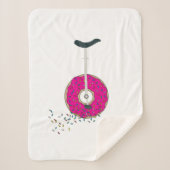 Rosa Donut Wheel Einrad mit farbenfrohen Sprinklen Sherpadecke (Vorderseite)