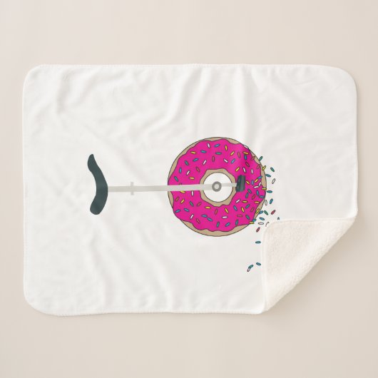 Rosa Donut Wheel Einrad mit farbenfrohen Sprinklen Sherpadecke (Vorderseite (Horizontal))