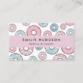 Rosa Donuts, blaue Donuts, Kuchenladen, Konditorei Visitenkarte (Vorderseite)