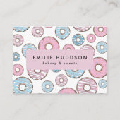 Rosa Donuts, blaue Donuts, Kuchenladen, Konditorei Visitenkarte (Vorderseite)