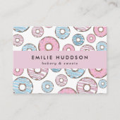 Rosa Donuts, blaue Donuts, Kuchenladen, Konditorei Visitenkarte (Vorderseite)