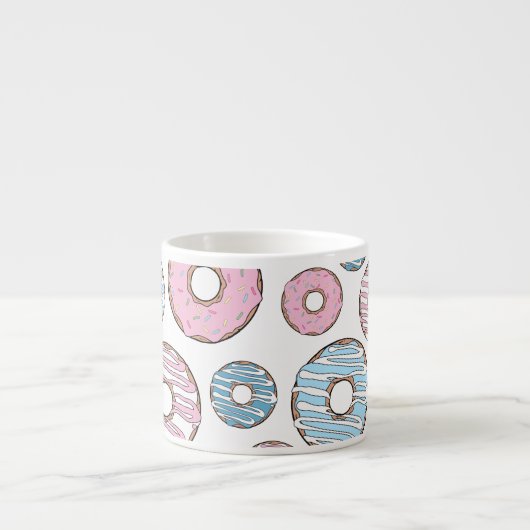 Rosa Donuts, blaue Donuts, Sprinklen, Ihr Name Espressotasse (Vorderseite)