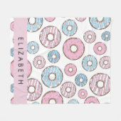 Rosa Donuts, blaue Donuts, Sprinklen, Ihr Name Fleecedecke (Vorderseite (Horizontal))