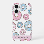 Rosa Donuts, blaue Donuts, Sprinklen, Ihr Name iPhone 16 Hülle (Rückseite)