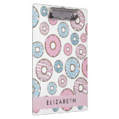 Rosa Donuts, blaue Donuts, Sprinklen, Ihr Name Klemmbrett (Rechts)