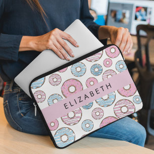 Rosa Donuts, blaue Donuts, Sprinklen, Ihr Name Laptopschutzhülle