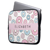 Rosa Donuts, blaue Donuts, Sprinklen, Ihr Name Laptopschutzhülle (Vorderseite Links)
