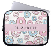 Rosa Donuts, blaue Donuts, Sprinklen, Ihr Name Laptopschutzhülle (Vorderseite)
