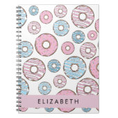 Rosa Donuts, blaue Donuts, Sprinklen, Ihr Name Notizblock (Vorderseite)