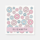 Rosa Donuts, blaue Donuts, Sprinklen, Ihr Name Serviette (Vorderseite)