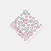 Rosa Donuts, blaue Donuts, Sprinklen, Ihr Name Serviette (Ecke)