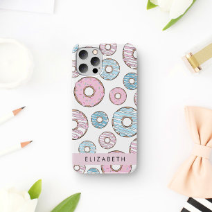 Rosa Donuts, Blaue Donuts, Streusel, Ihr Name iPhone 16 Hülle
