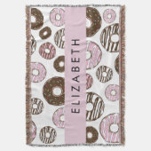 Rosa Donuts, braune Donuts, Sprinklen, Ihr Name Decke (Vorderseite Vertikal)