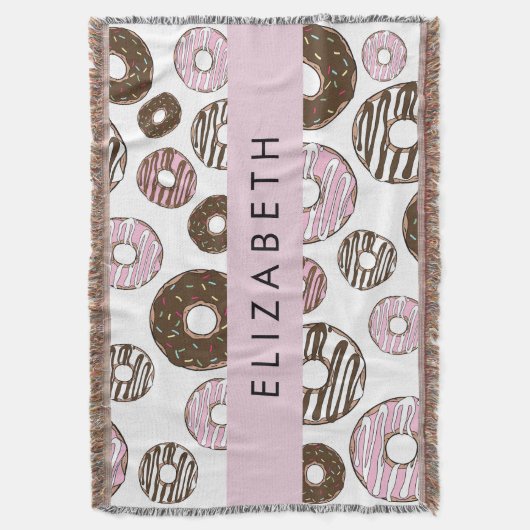 Rosa Donuts, braune Donuts, Sprinklen, Ihr Name Decke (Vorderseite Vertikal)