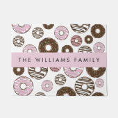 Rosa Donuts, braune Donuts, Sprinklen, Ihr Name Fußmatte (Vorderseite)