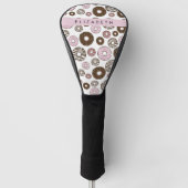 Rosa Donuts, braune Donuts, Sprinklen, Ihr Name Golf Headcover (Vorderseite)
