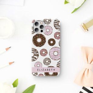 Rosa Donuts, braune Donuts, Sprinklen, Ihr Name iPhone 16 Hülle