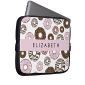 Rosa Donuts, braune Donuts, Sprinklen, Ihr Name Laptopschutzhülle (Vorne Rechts)