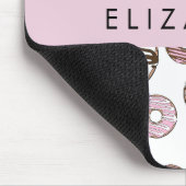 Rosa Donuts, braune Donuts, Sprinklen, Ihr Name Mousepad (Ecke)