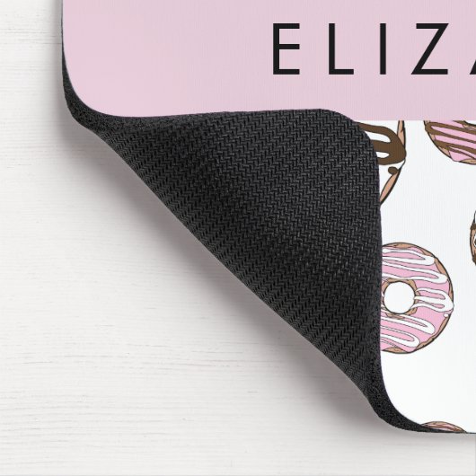 Rosa Donuts, braune Donuts, Sprinklen, Ihr Name Mousepad (Ecke)