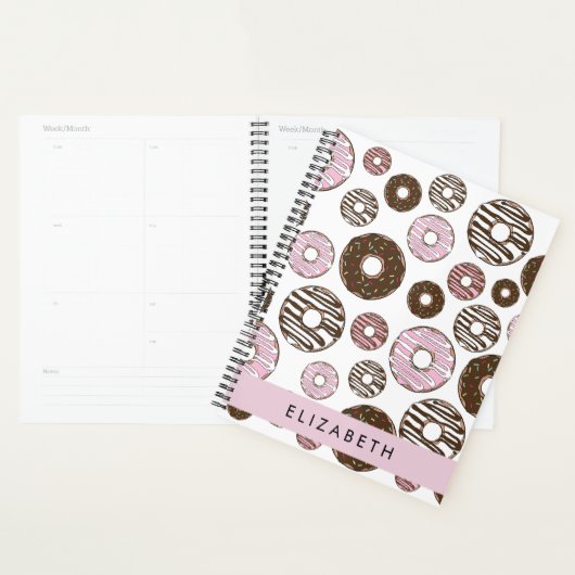 Rosa Donuts, braune Donuts, Sprinklen, Ihr Name Planer (Anzeige)